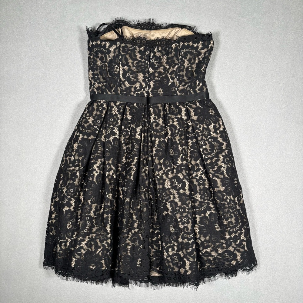 NWT Robert Rodriguez Neiman Marcus Womens Sz 2 Black Strapless Lace Flare Dress - Picture 9 of 10